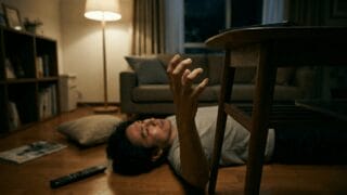 「倒れたまま動けない」状態で、あなたはスマートフォンをどうやって操作するか—スマートフォンにすら手が届かない30分をどう生き延びるか